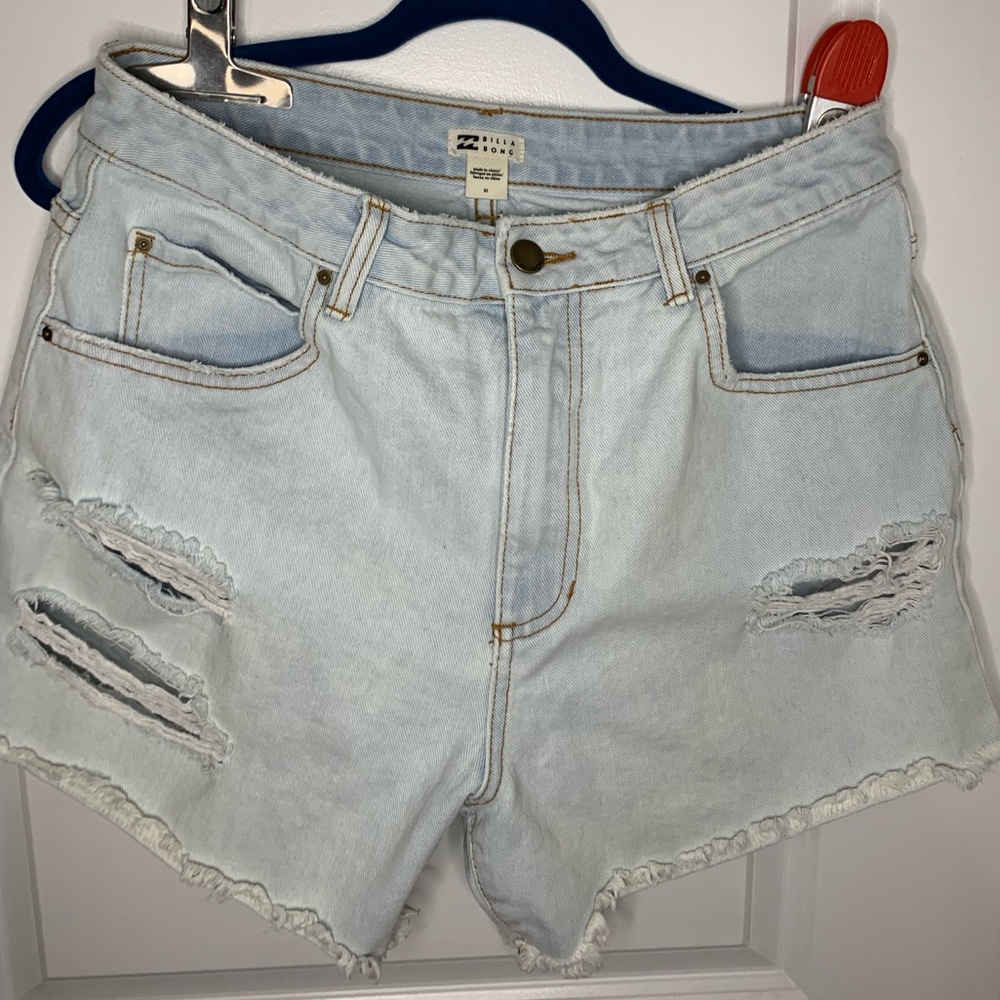 Billabong Light Blue Ripped Jean Shorts